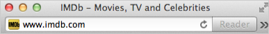 screenshot of the top of a browser window displaying the title of IMDb's website. It reads IMDb - Movies, TV and Celebrities.